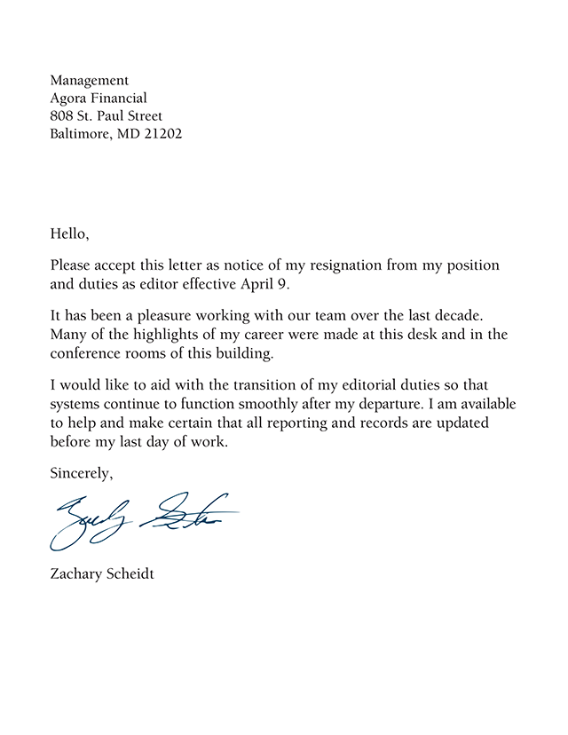 Zach resignation letter